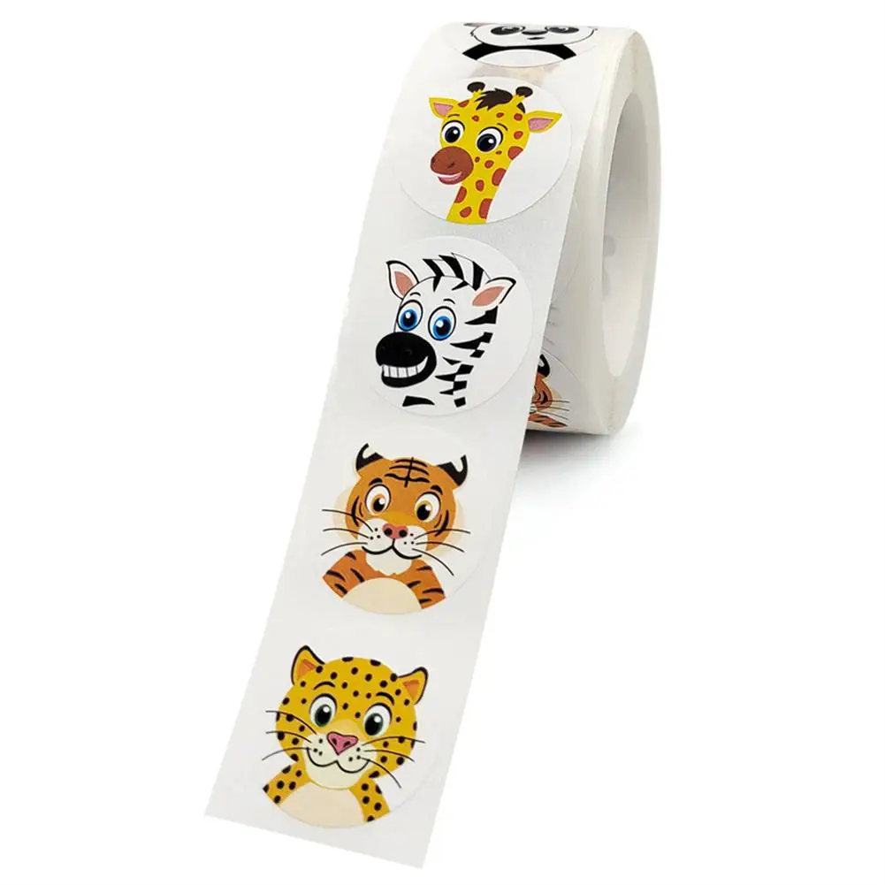 500pcs Cute Cartoon Animal Stickers Kids Reward Stickers Labels Kindergarten Teacher Motivational Supplies dropshipping