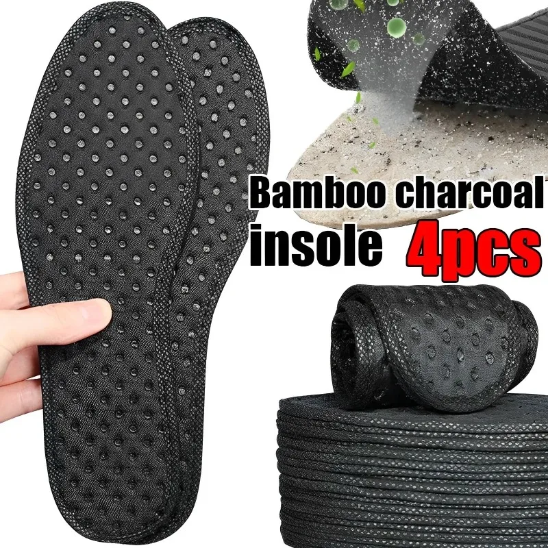 Sport Absorb-Sweat Insert Soles Unisex Deodorant Foot Insoles Men Bamboo Breathable Perspiration Charcoal Insert Shoe Pads