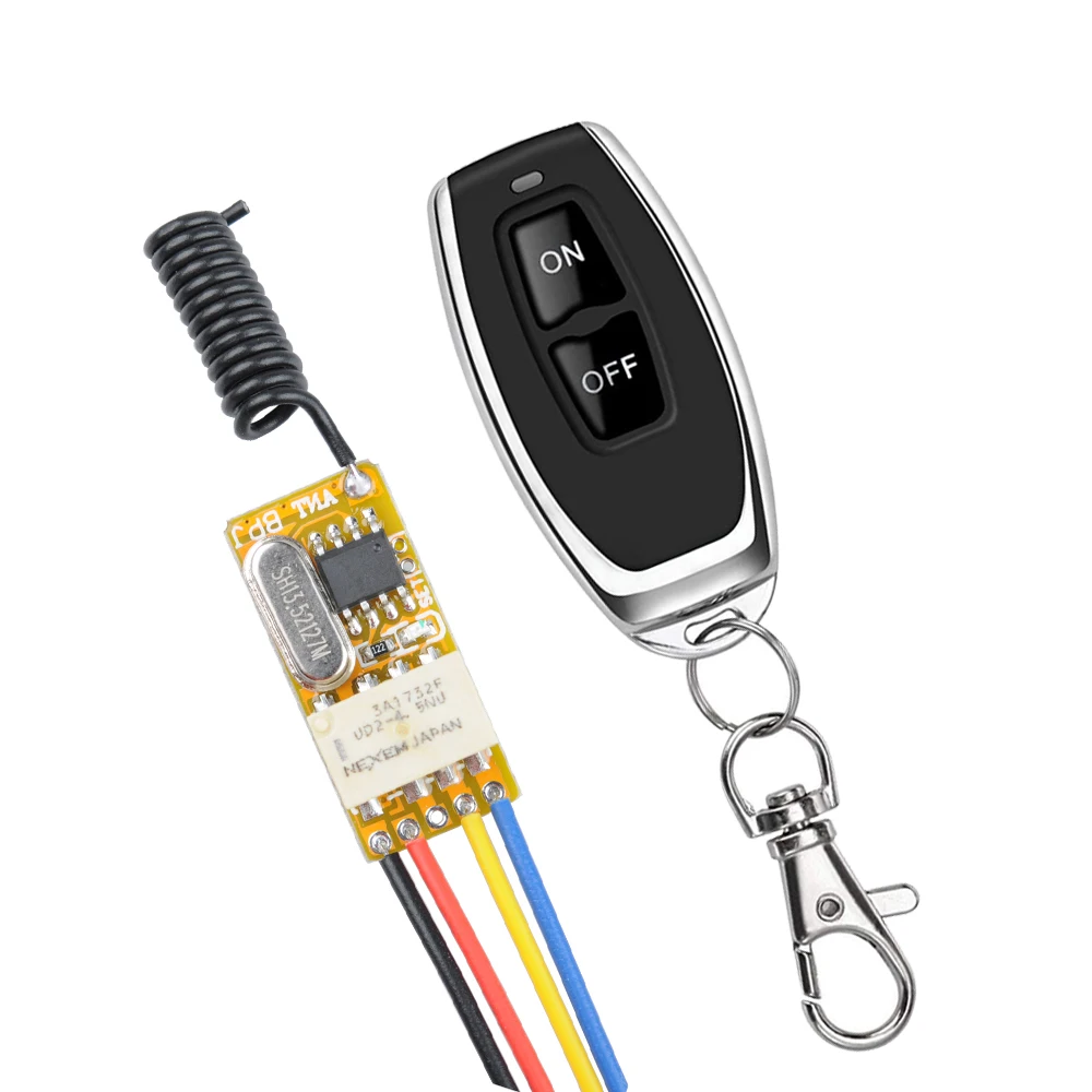 3.7V Tiny RF Remote Control Switch 433Mhz 4.2V  5V 6V  9V 12V Small Relay Contact Wireless Switches NO COM NC Multi-functional