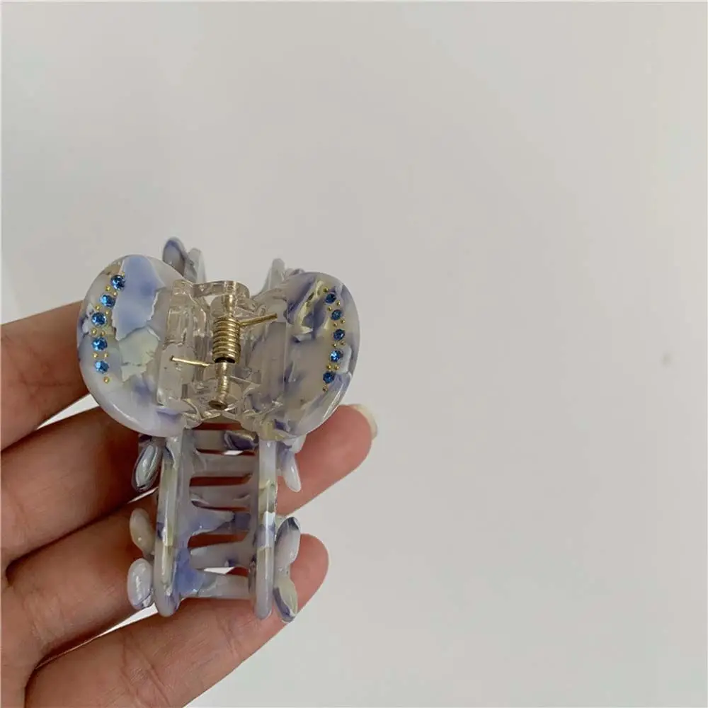 Mollette Bianco colorato fiore di cristallo diamante strass ornamenti per capelli artiglio per capelli in acetato fermagli per capelli fiore stile coreano