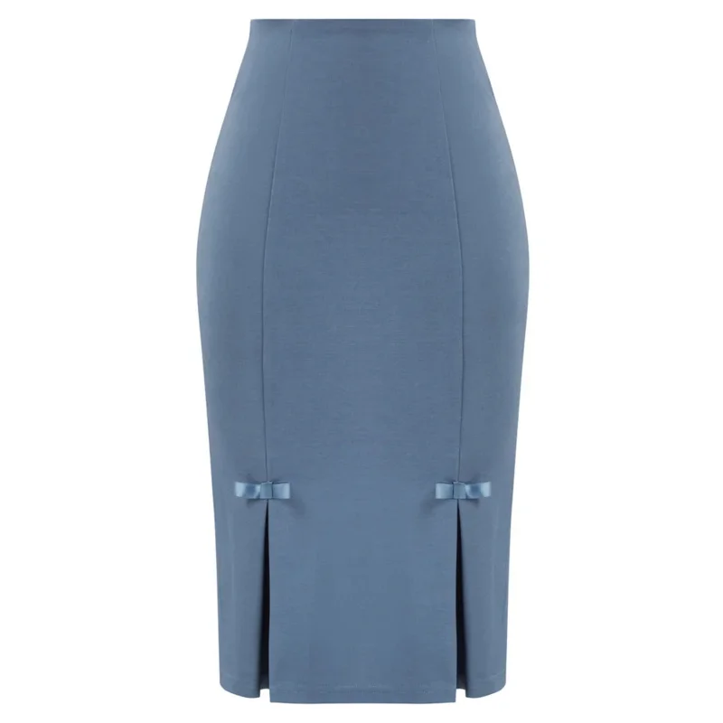 BP 여성용 오피스 레이디 힙 랩 스커트, 하이 웨이스트 신축성 바디콘 스커트, 빈티지 활 매듭 장식 스커트, 우아한 펜슬 스커트