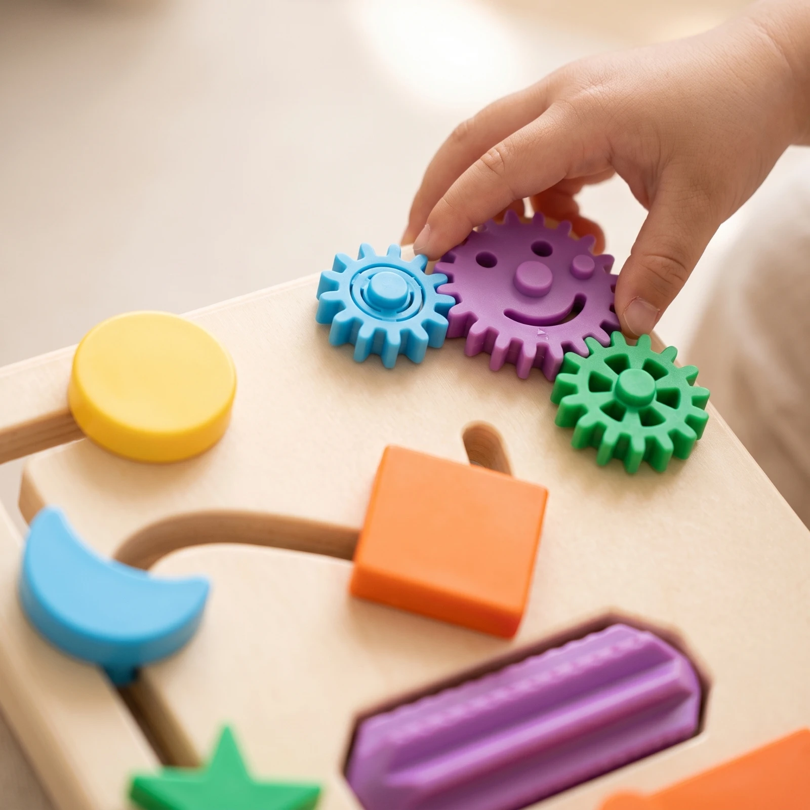 Busy Board Developmental Busy Board with Gears Educational Toy Hand-Eye Coordination Child-Safe for Toddlers, Car Ride, Stroller