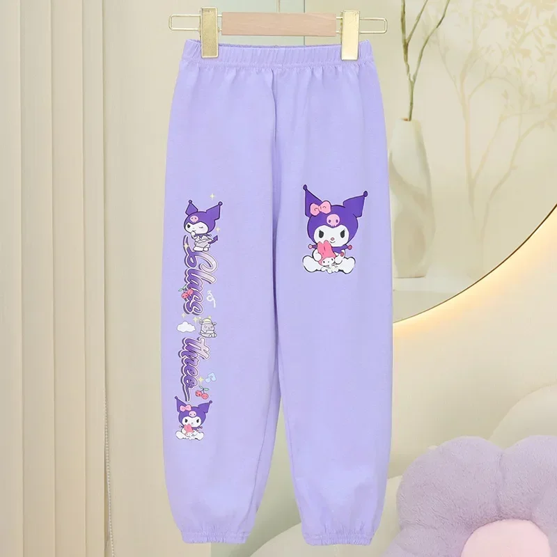 

Spring Summer Kawaii Sanrio Cinnamoroll Anime Kuromi Mosquito Repellent Pants Cute My Melody Children Trousers Gifts for Kids