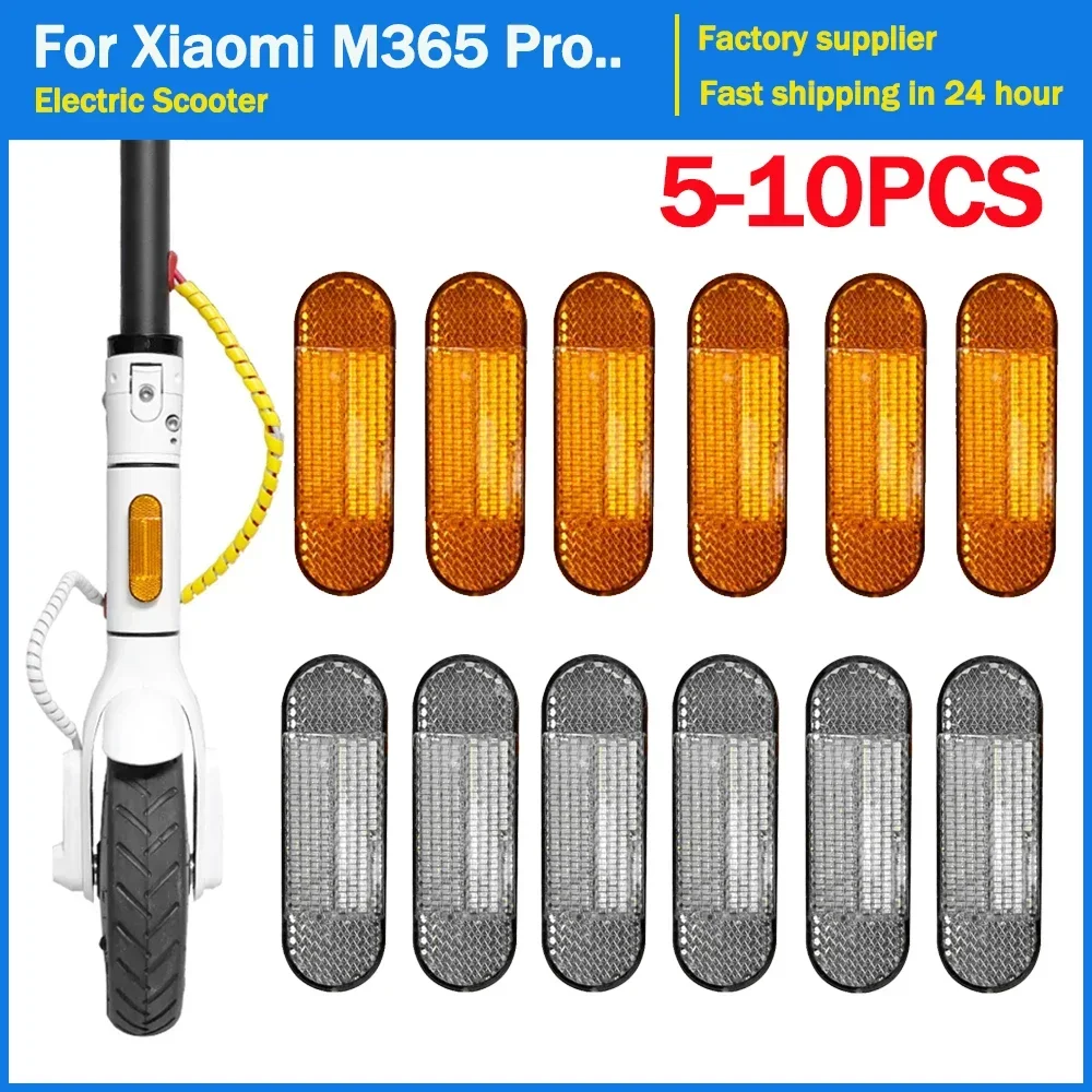 5-10PC Front Tube Reflector Safety Reflective for Xiaomi Mi3 M365 Pro2 1S Pro Electric Scooter Night Protect Shell Warning Parts