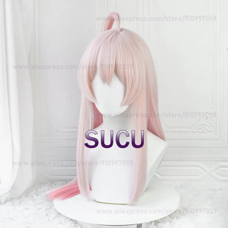 Peruca Cosplay Anime Mahiro, Perucas Gradiente Rosa, Resistente ao Calor, Cabelo Sintético, 70cm de Comprimento, Qualidade