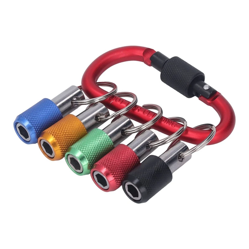 1/4 Bit Holder, Oxidation Resistant Good Compatibility Magnetic Socket Holder Metal Carabiner Portable Plating Easy Install