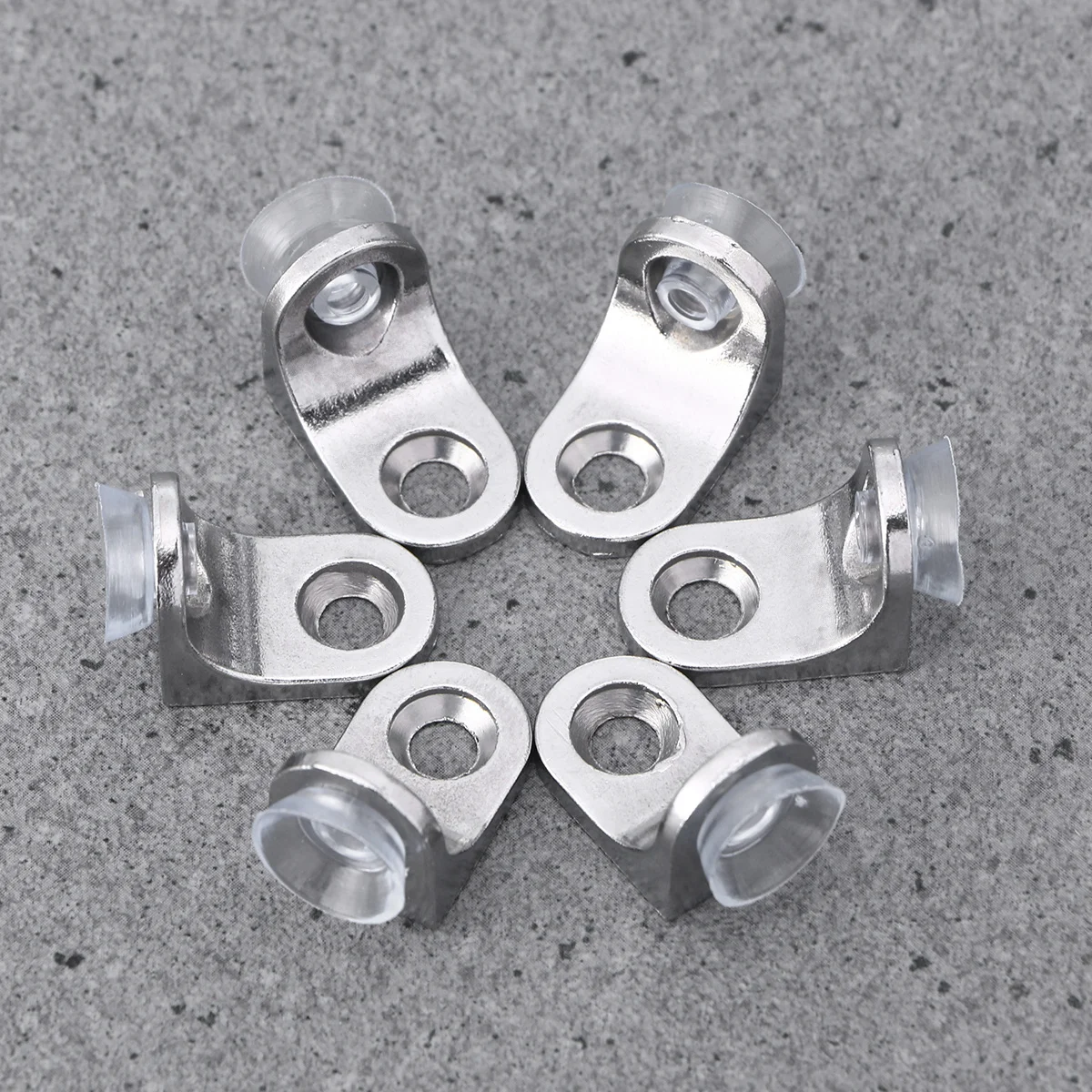 

20 шт. стеклянных кронштейнов для полок, серебристые, из цинкового сплава, для шкафов, книжных полок, с присосками в комплекте