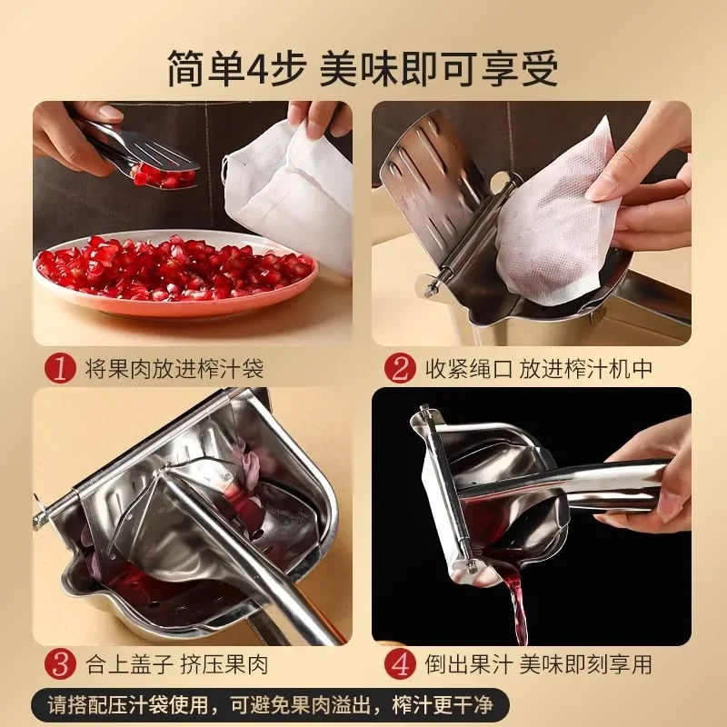 Orange Peeler Lemon Squeezer Heavy Duty 304 Stainless Steel Manual Citrus Press High Capacity Sugarcane Pomegranate Labor Saving