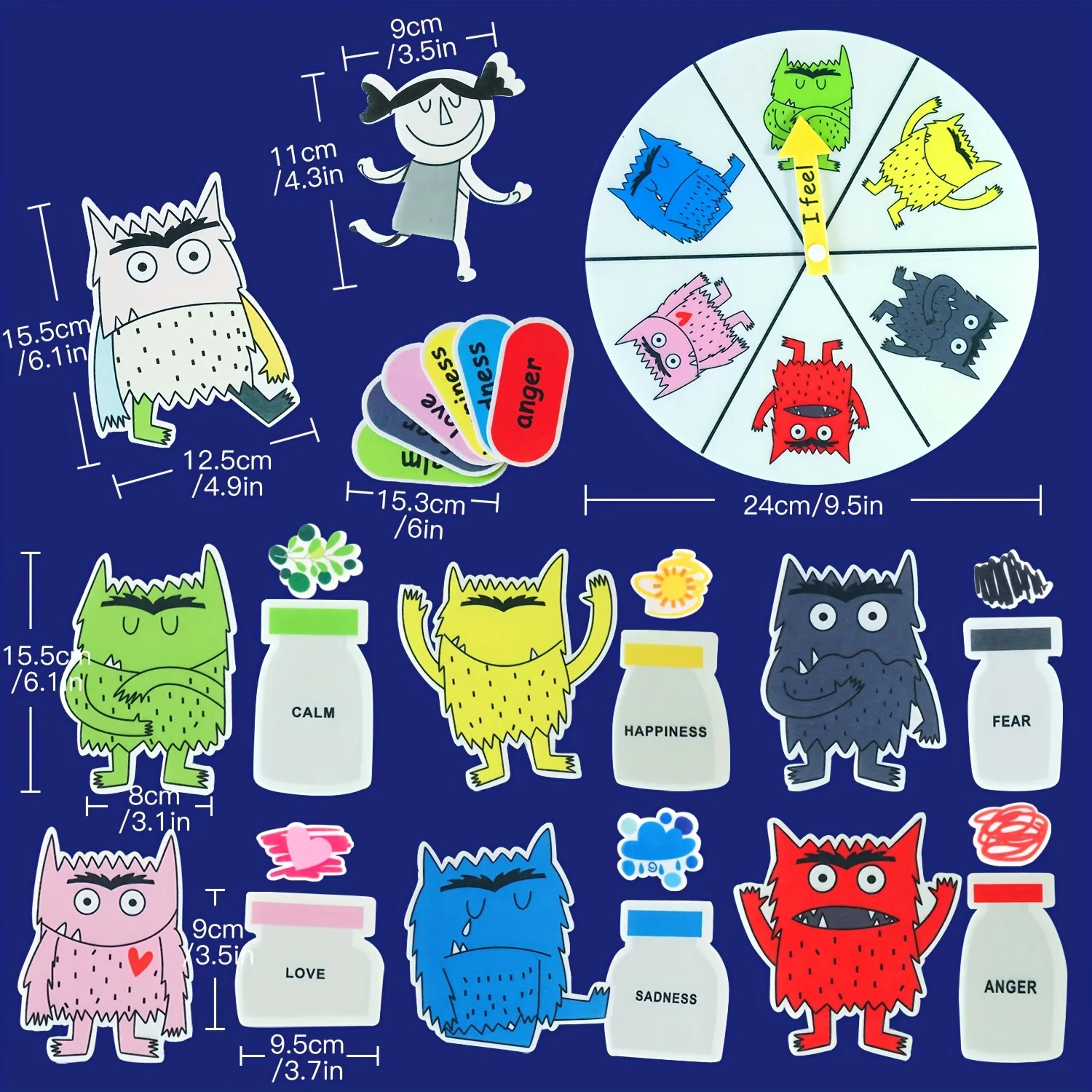 

Набор для обучения эмоциям Emotion Monster Felt (27 предметов): Яркие монстрики для изучения эмоций и развития социальных навыков