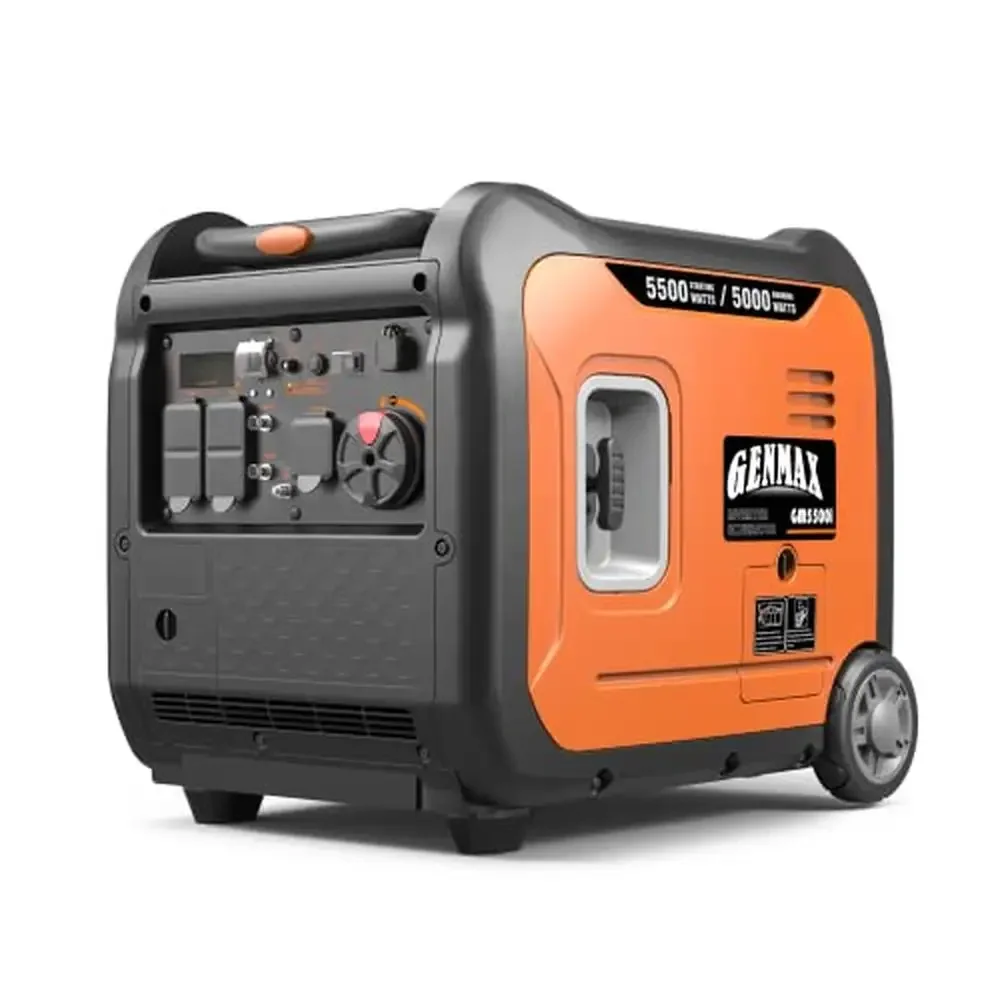 Portable Generator，5500W Ultra-Quiet Gas Engine EPA Compliant Eco-Mode Feature Ultra Lightweight Backup Home Use & Camping