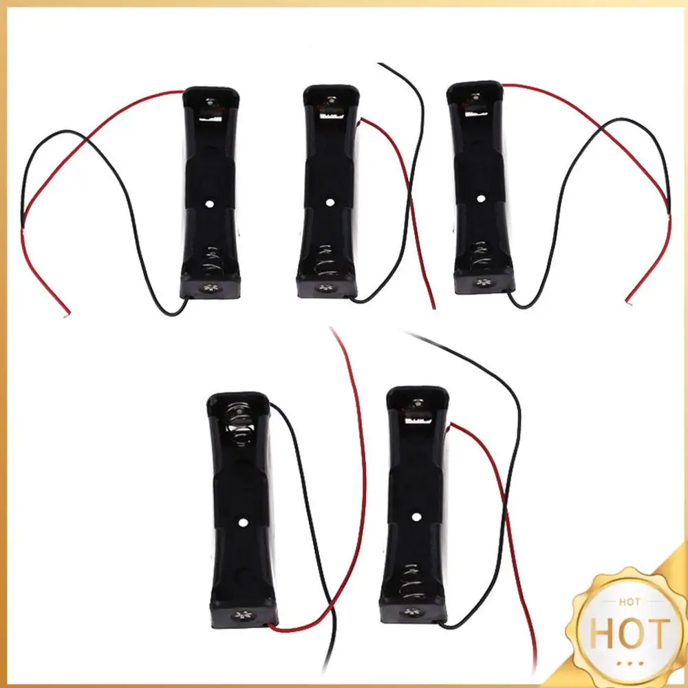 5 Pcs New 18650 17500 18500 Battery 3.6~4.2V Clip Holder Box Case Black