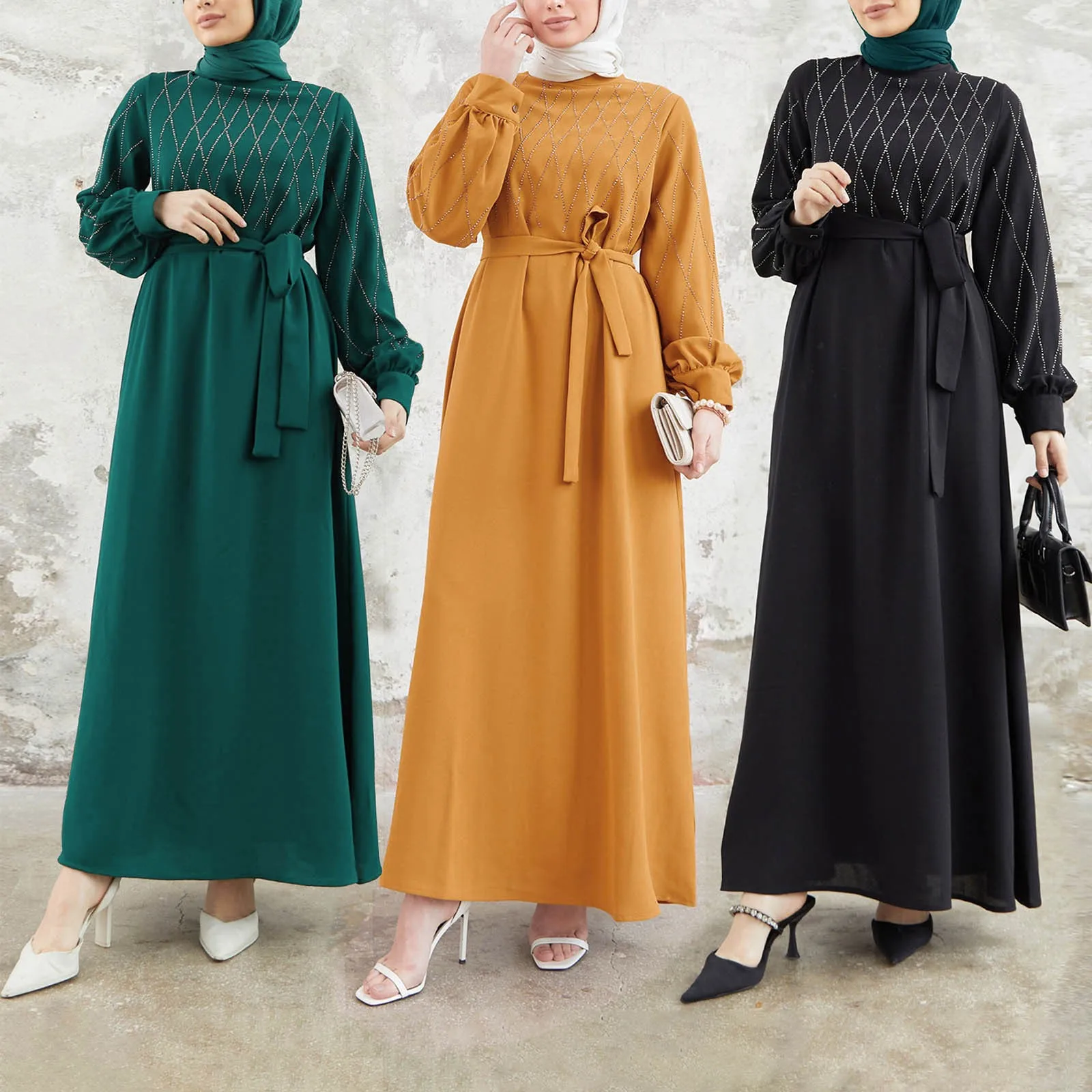 Ramadan Eid Dubai Elegant Abaya Kebaya Islam Muslim Kaftan Modest Dress For Women Robe Musulmane Caftan Marocain Femme Vestidos