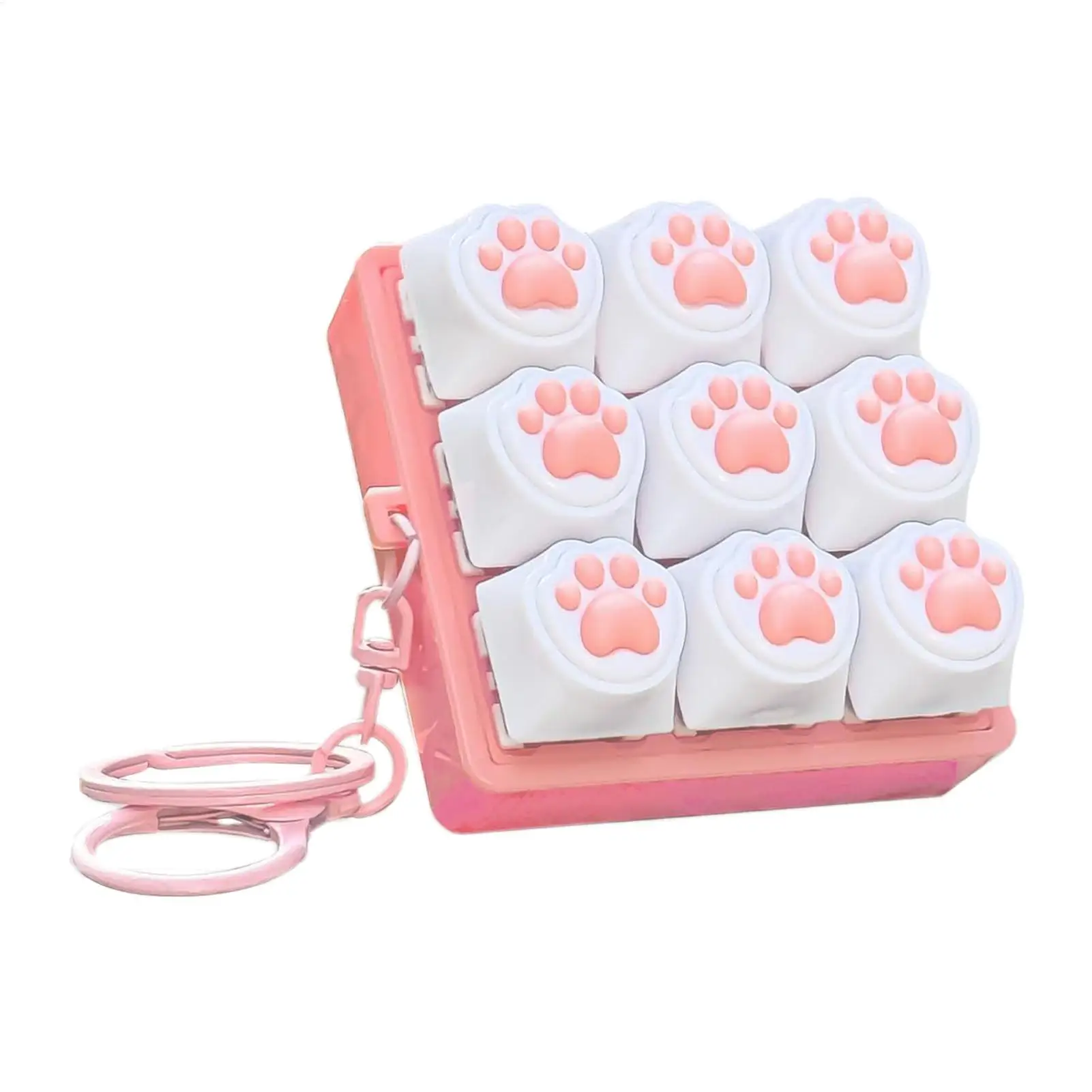 Teclado Fidget Toy 4/9 teclas teclado Fidget llavero antiestrés teclado botón yema del dedo tapas colgantes juguetes para aliviar el estrés