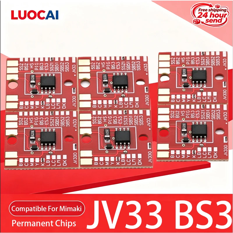 Ink Cartridge BS3 Permanent Chips for Mimaki JV3 JV33 JV34 JV5 CJV30 TPC100 TS3 TS34 TS5 Auto Reset Chips for Solvent Ink