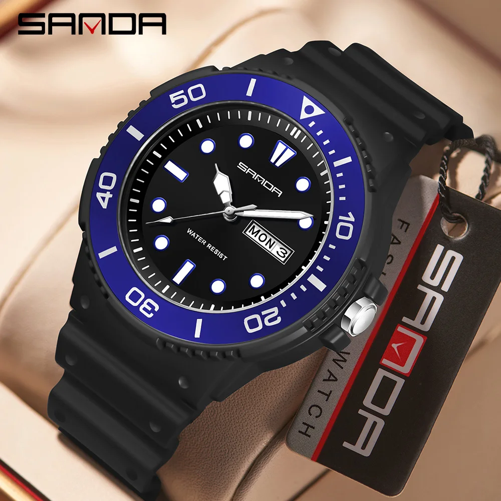 SANDA 3283 Luxury Fashion Men's Watch Display Calendar Men's Quartz Watch Simple Personalized Luxury Men's Watch