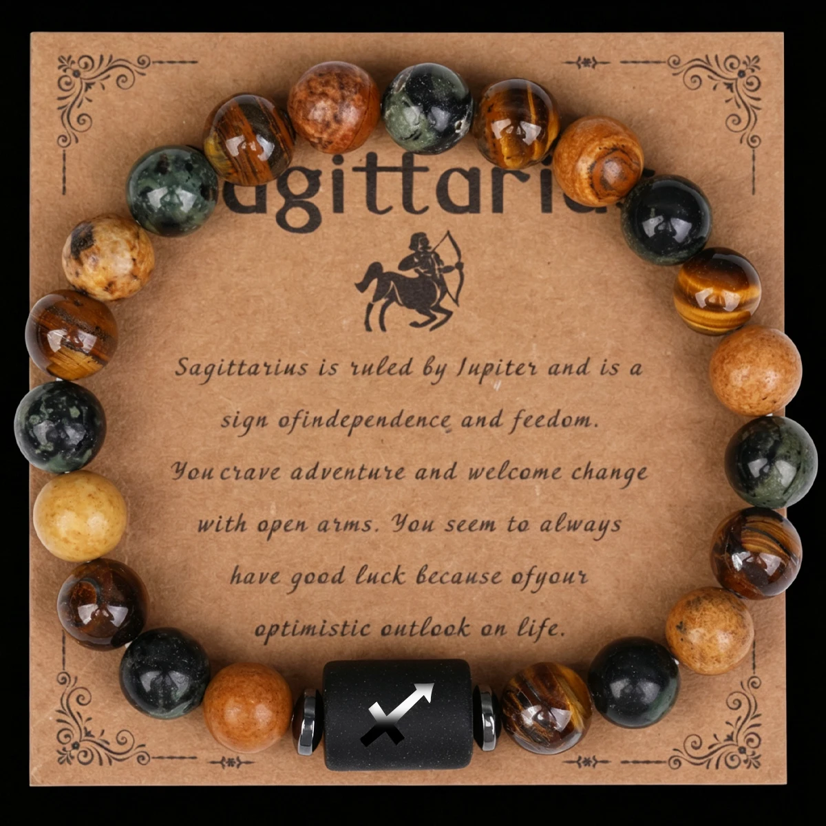 12 Sternzeichen-Armbänder aus Naturstein für Krebs, Jungfrau, Löwe, Waage - Paar- und Freundschaftsgeschenke, Schmuck-Armbänder, Pulsera Hombre – Detail 31