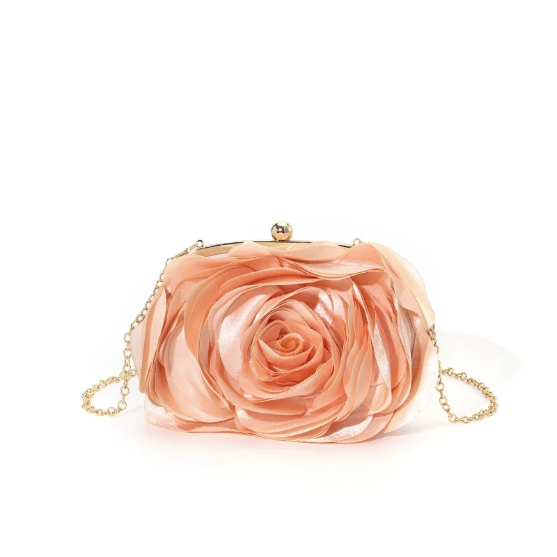 Tas tangan Satin wanita dompet multilapis bunga 3D clutch pernikahan pengiring pengantin grosir Sac utama kain nilon Bolso Mini wanita