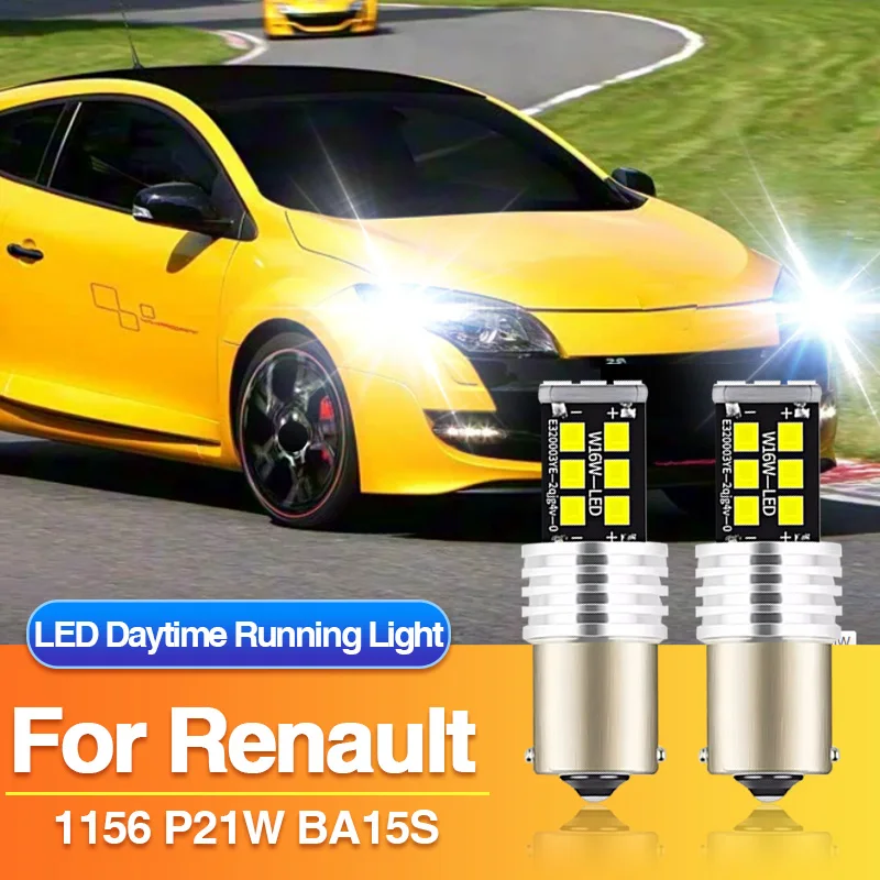 2×P21W 1156 LED Daytime Running Light BA15S Lamp for Renault Scenic 3/Laguna 3/Megane CC/Megane 3, Car Day Light Canbus 12V Bulb