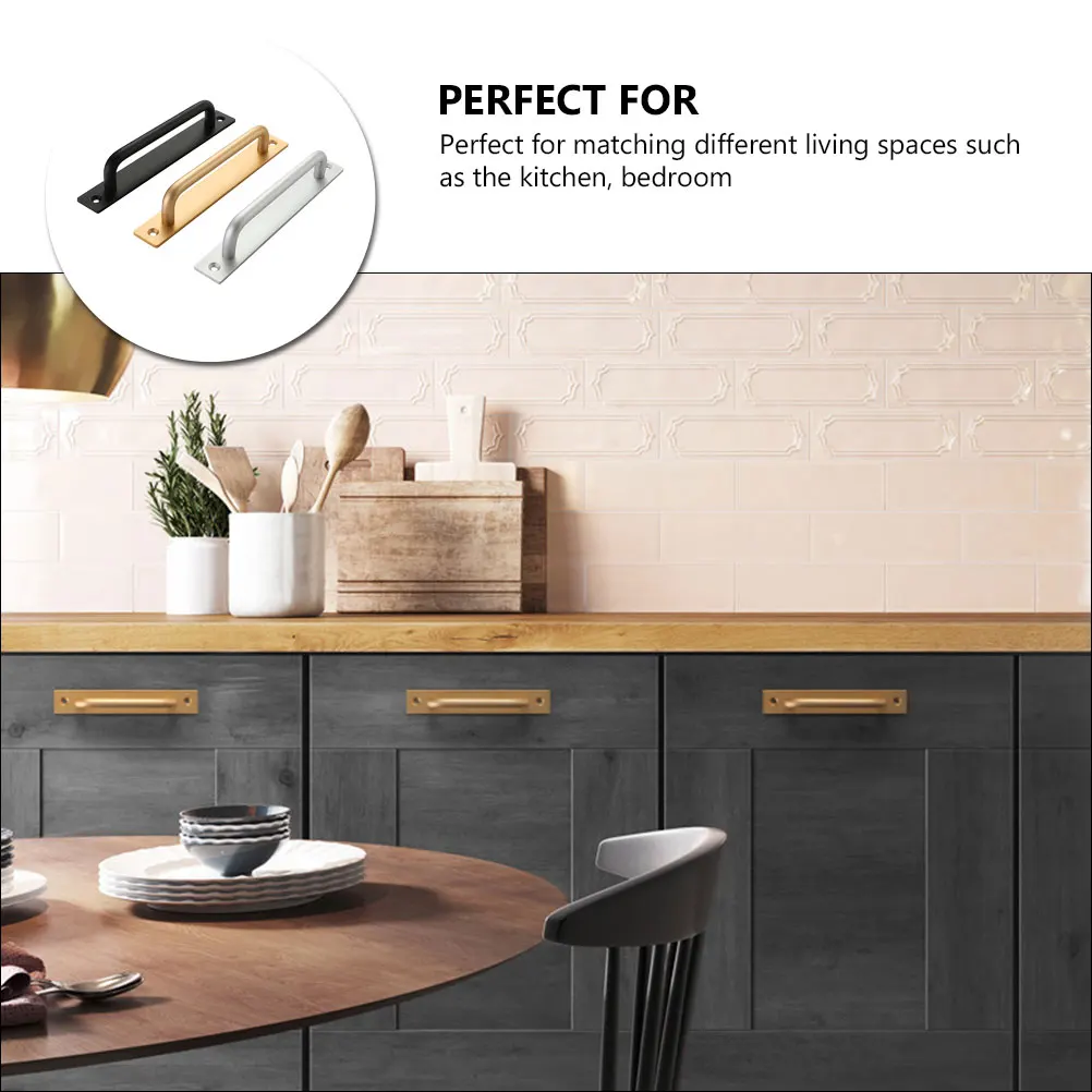 

3pcs Aluminum Alloy Pull H Retro Barn Door Cabinet Drawer Wardrobe Furniture Hardware Easy Install Kitchen Bedroom Bathroom
