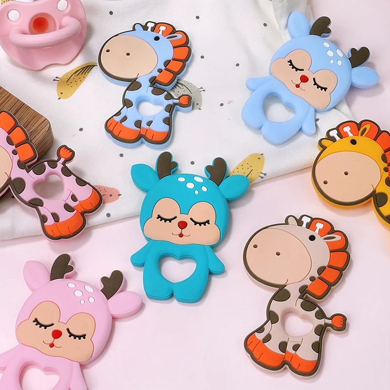 TYRY.HU Baby Silicone Teethers New Cartoon Elephant Owl Giraffe Baby Teething Accessories For Pacifier Chains BPA Free