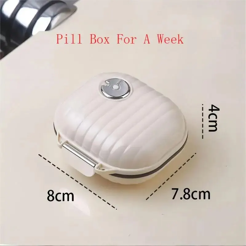 Portable Pill Box Seven Days A Week Dispenser Sealed Box Elderly Pills On The Go Sealed Moisture And Humidity Resistant