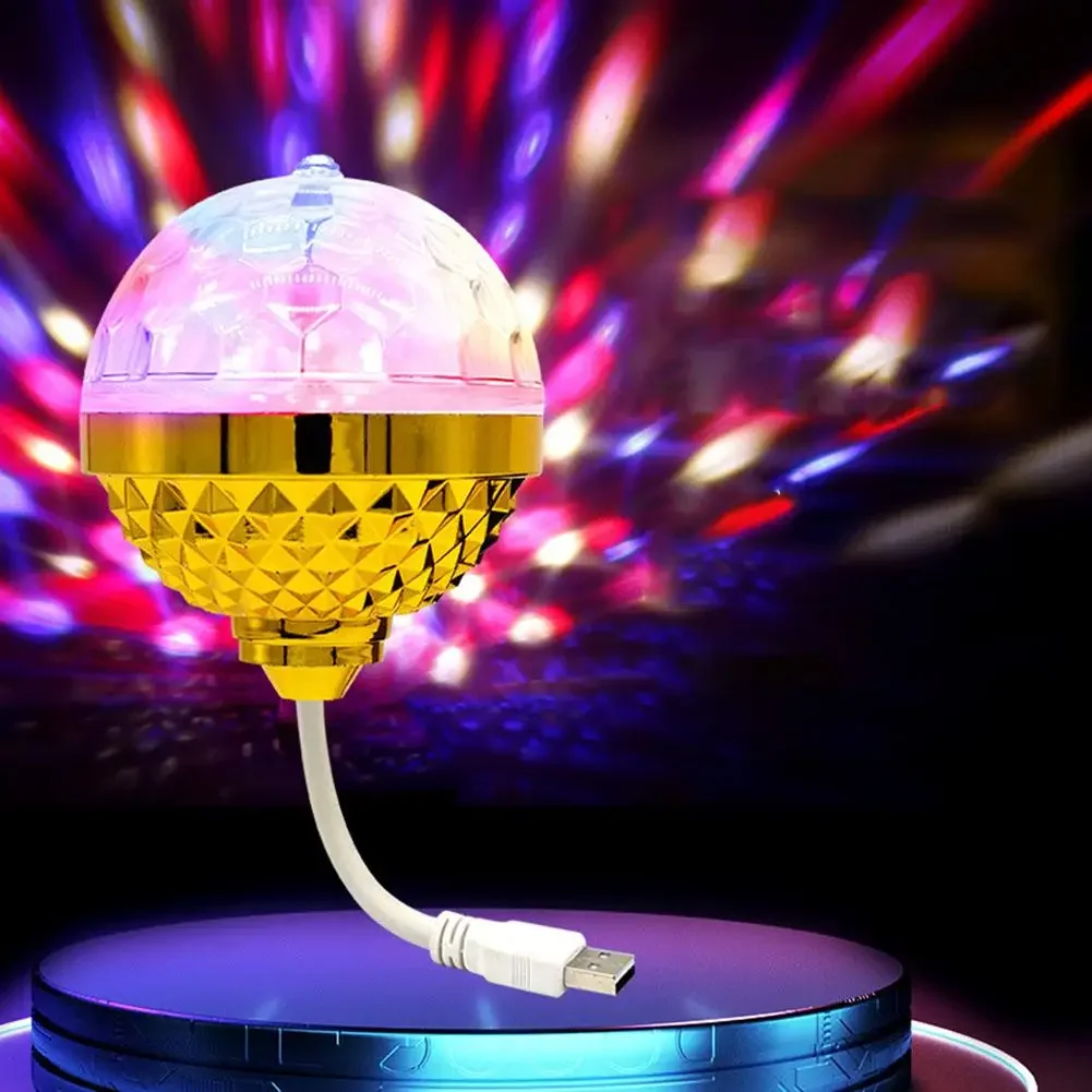 Разноцветные волшебные шариковые огни Rgb, портативная Вращающаяся мини-проекционная лампа, сценическая стандартная лампа для дома