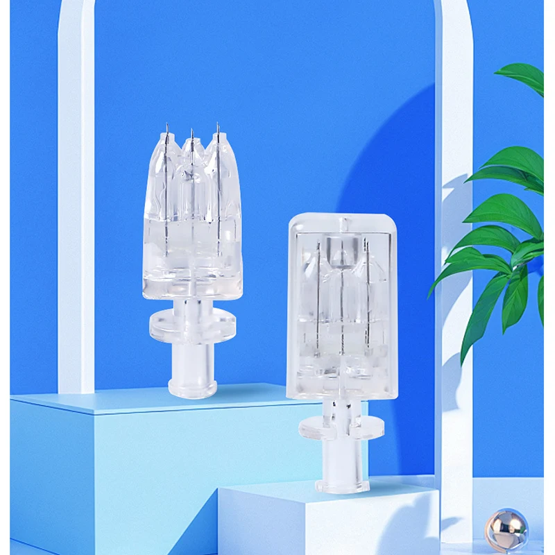 CONPUVON Crystal 5-Needle 32G 1.5mm Disposable Manual Beauty Treatment Multi Needle Clinical Salon, Free a Box of Screw Syringes