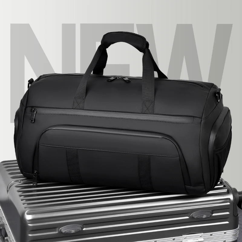 حقيبة سفر ذات جودة عالية ذات سعة كبيرة - حزام كتف قابل للتعديل، جيوب متعددة، حقيبة رياضية ولياقة بدنية، حقيبة يد