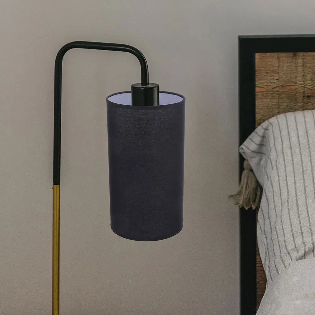 

2Pcs Lampshade Accessories Black Cylinder Linen Cloth Covers for Table Lamp Pendant Light Home Decor Replacement Shades