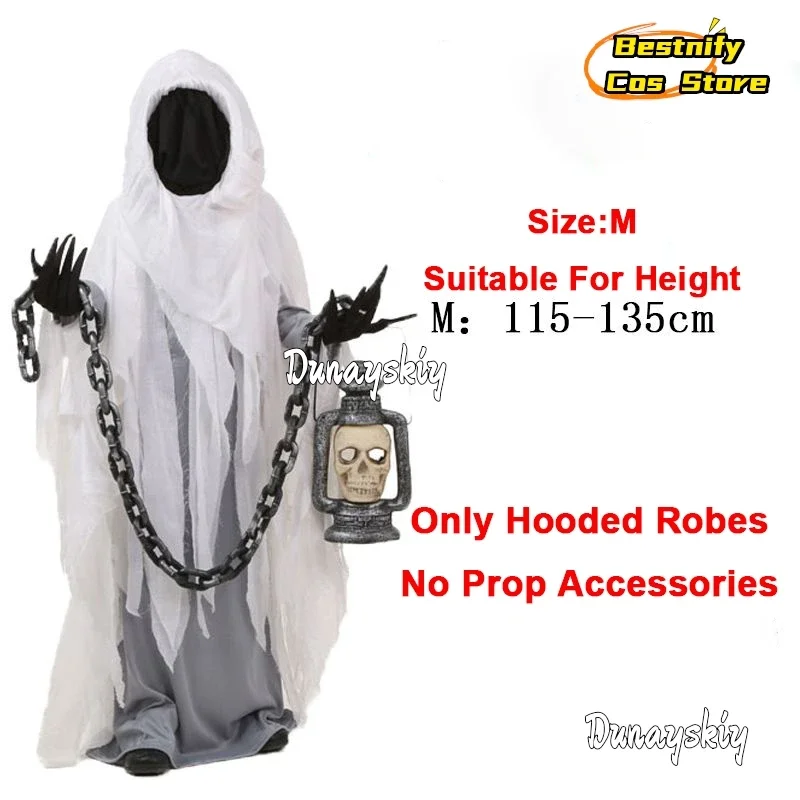 زي أداء شبح فانوس للأطفال البالغين من CosplayHalloween، شبح مرعب بدون وجه، مرحلة لعب الأدوار للحفلات O