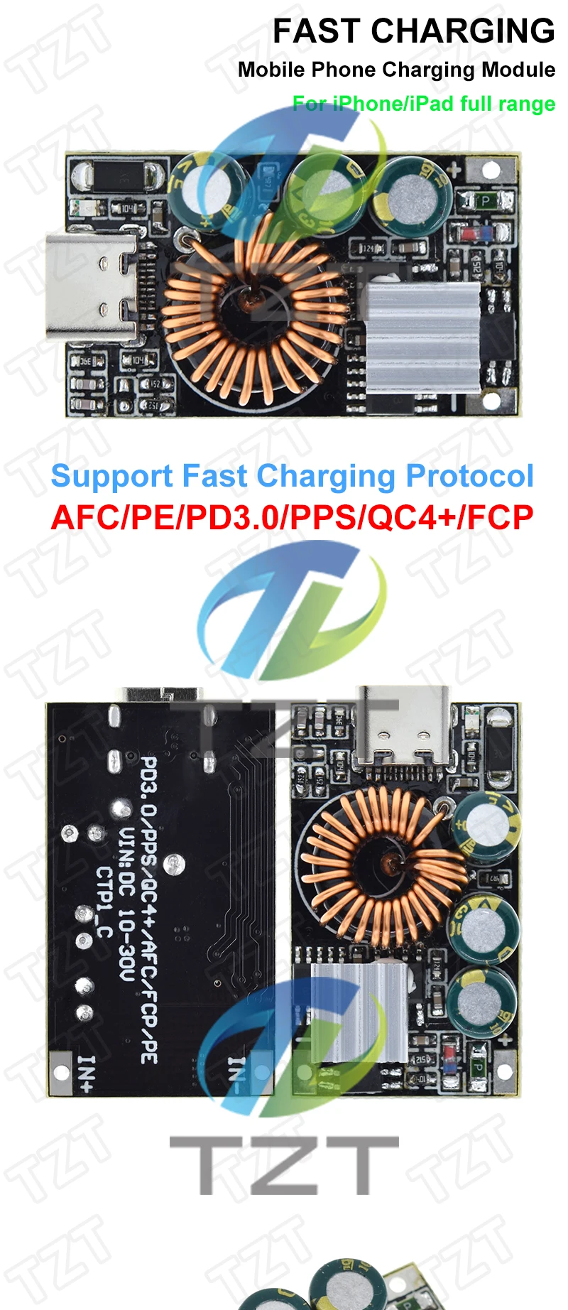 PD3.0/PPS/QC4.0 Für Apple Huawei MTK Samsung DIY Schnellladegerät DC 10-30V 30W Step-Down-Modul zum Laden von Mobiltelefonen – Detail 3