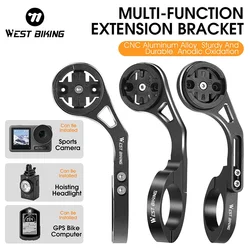 WEST BIKING Adjustable Bike Computer Bracket Aluminum Alloy Bike Speedometer Extension Stand For Garmin Bryton XOSS GOPRO Holder