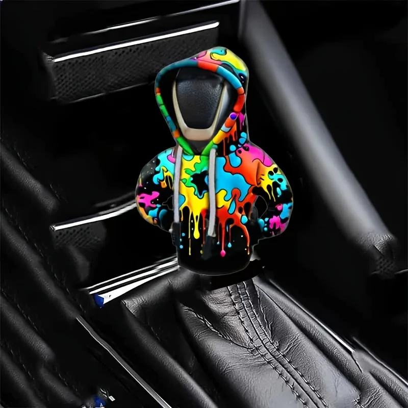 4Optional-Colorful hooded car gear shift knob cover - Polyester dustproof accessories，Exclusive Gifts for Car Enthusiasts