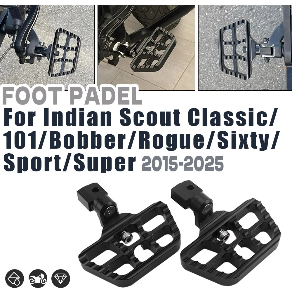 

Регулируемые удлиненные опускающие подножки для мотоцикла для Indian Sport Scout Bobber Rogue Scout 101 2015-2025, подставки для ног водителя, педали