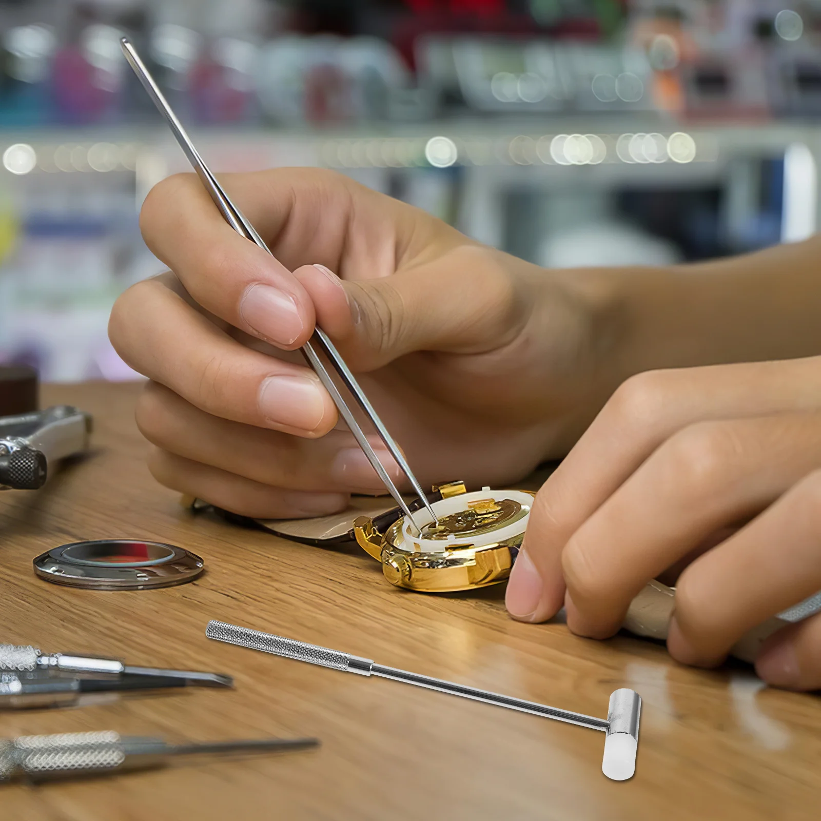 

4Pcs Watch Mallet Small Hammer Mini Mallet Hammer Set Portable for Watch Repair Jewelry Maintenance Multipurpose