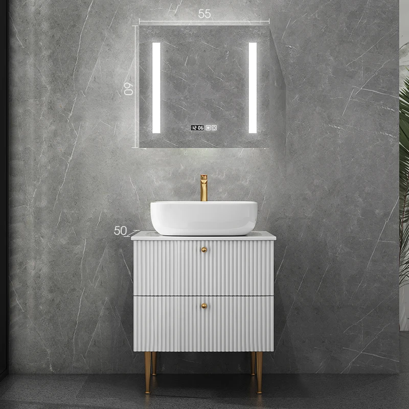 

Mirror Modern Bathroom Cabinet Combination Ins Wind Light Luxury Bathroom Cabinet Hand Washbasin Mobiletto Da Bagno Furniture