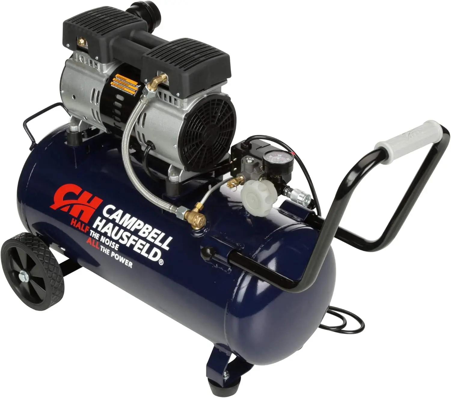 HAUSFELD 8 Gallon Air Compressor, 65dB Quiet Portable Air Compressor, 120v, 125 Max PSI Oil and Maintenance free pump- Ideal for