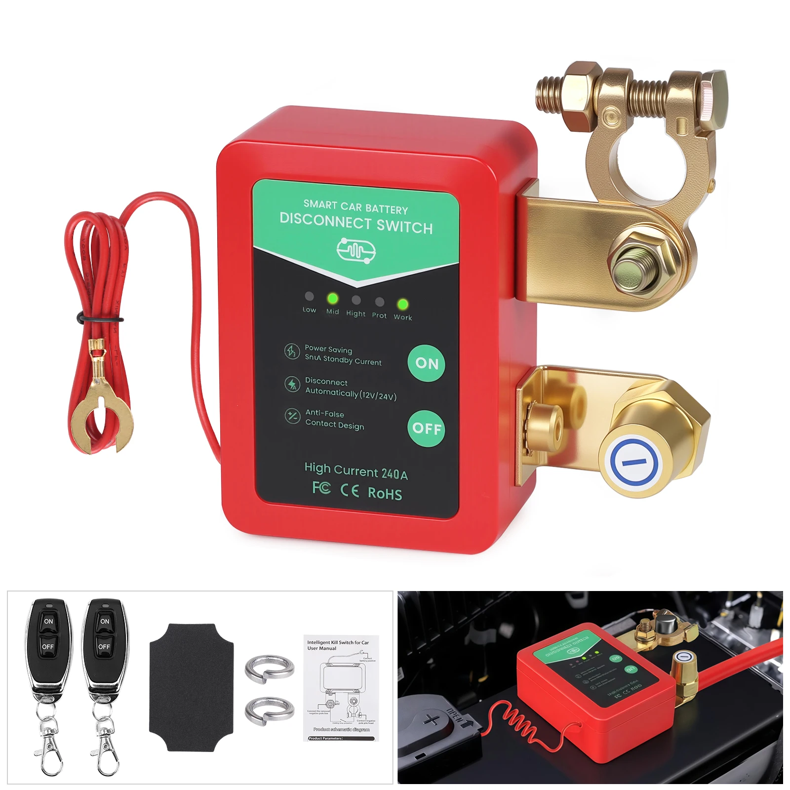 

Умный выключатель напряжения с дистанционным отключением аккумулятора 12 В 240 А, противоугонный предотвращающий слив аккумулятора для автомобиля, грузовика, автофургона