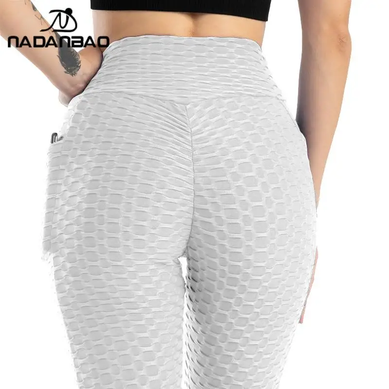 Nadanbao Fashion Solid Color Sweatpants Women High Waist Fallow Tights Workout Pants Girl Lift The Hip Bubble Shorts Pants New