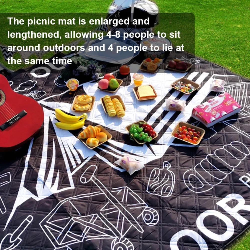 Waterproof Thicken Pongee Ground Mat Picnic Outdoor Camping Floor Mat Multifunctional Moisture-proof Ground Mat for Hiking