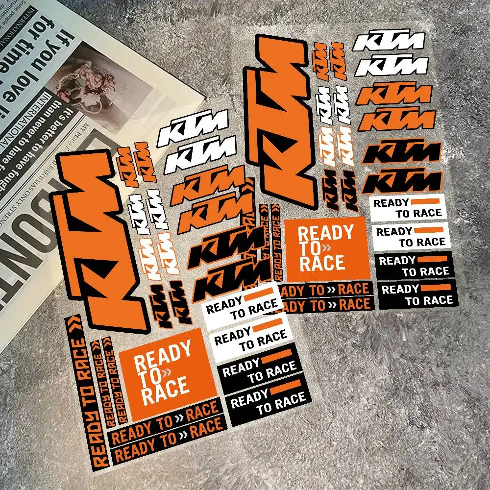 Ready To Race Stickers Moto Sticker Decals Helmet Logo Set Auto Body Bumper Windows Vinyl Decal Car Tuning Accessories For KTM