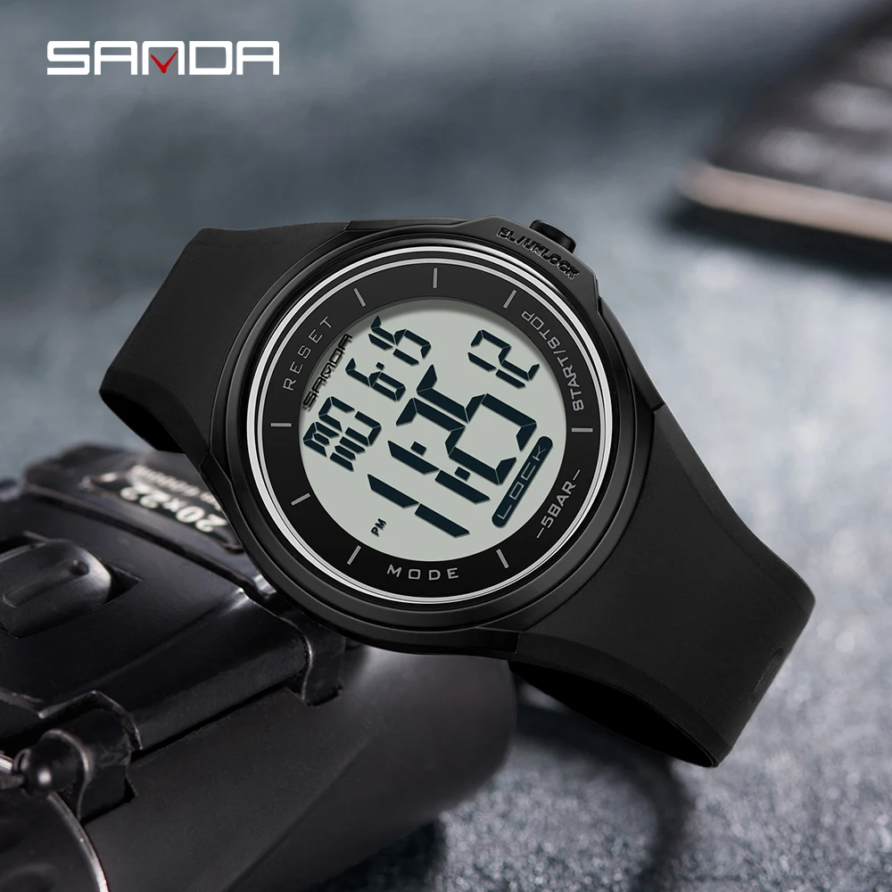 Sanda Fashion Simple Sport Watches Men Military Digital Watch Alarm Clock Shock Resistant Waterproof Relogio Masculino 2131