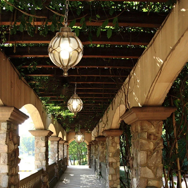 NUH خمر مصابيح متدلية شخصية بسيطة في الهواء الطلق مصابيح معلقة شرفة الممر فناء العنب أضواء قلادة مقاومة للماء