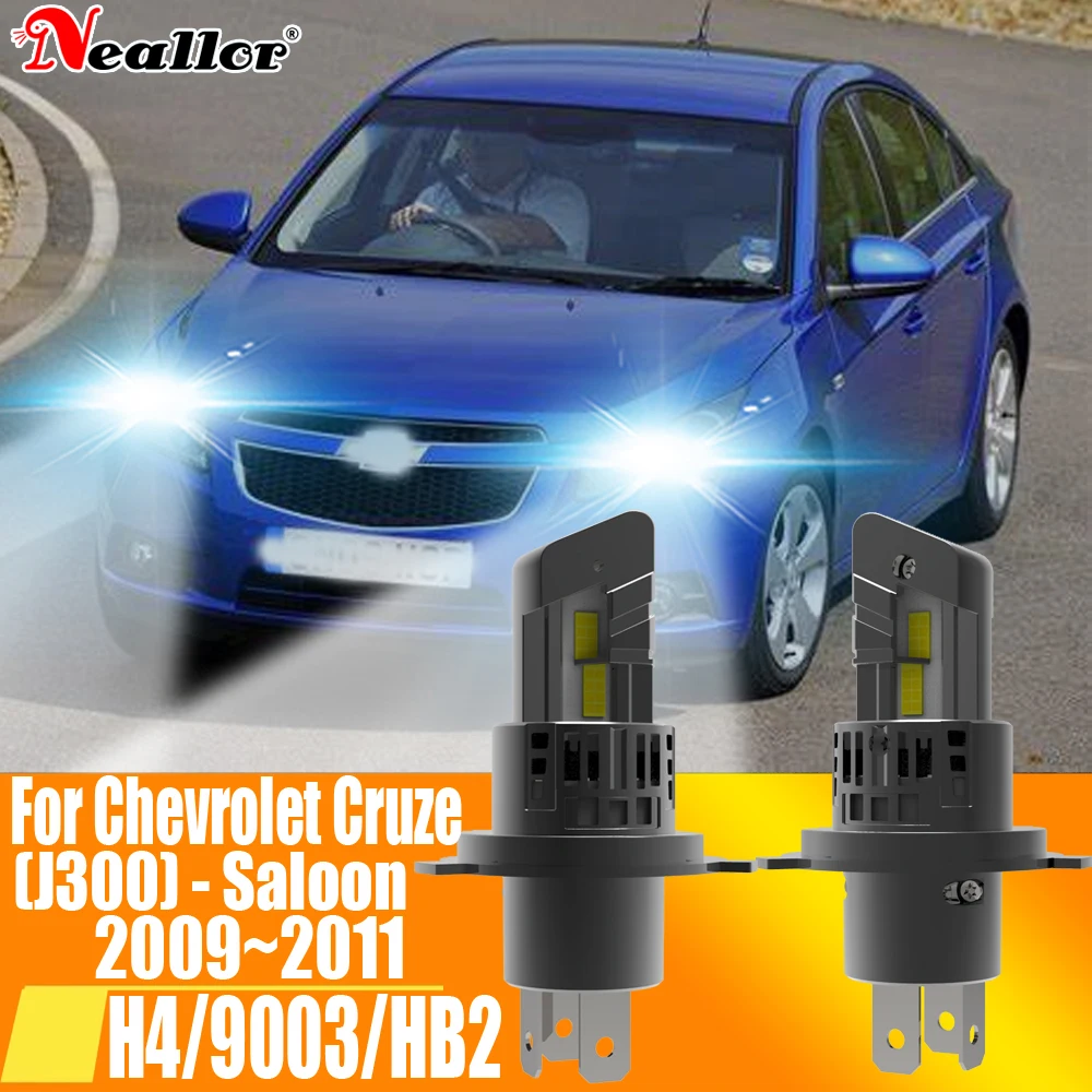 H4 HB2 9003 Led Headlight Canbus No Error Car Bulb High Power White Fog Light Diode Lamp 12v 55w For Chevrolet Cruze 2009~2011