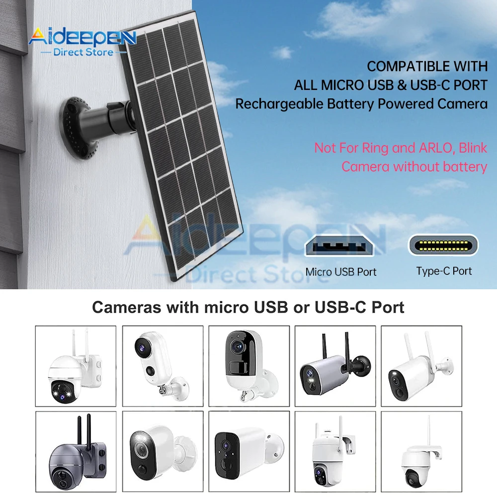 5V 8W แผงโซล่า usb/dc กลางแจ้งกันน้ำเดินป่าและตั้งแคมป์แบตเตอรี่แบบพกพาแผงชาร์จโทรศัพท์มือถือธนาคาร