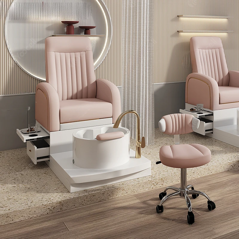 new nail salon furniture luxury pedicure chairs pink platform massaging manicure pedicure chair foot spa