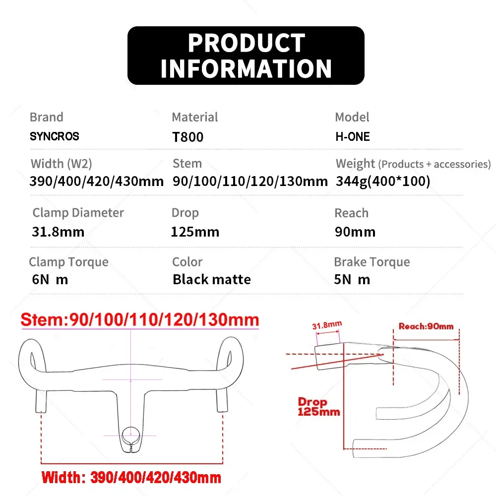 SYNCROS-Carbon Aero Integrated Handlebars Screws, Bar Stem, Bar Screws, 31.8mm Diameter and 28.6mm Converter