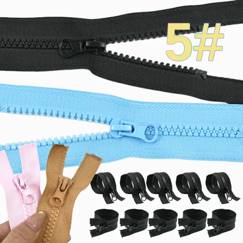 

5/10/20Pcs 15cm 5# Resin Sewing Zippers Open-End Decor Zipper Closure Bag Coat Auto Lock Easy Repair Zip DIY Garment Accessories