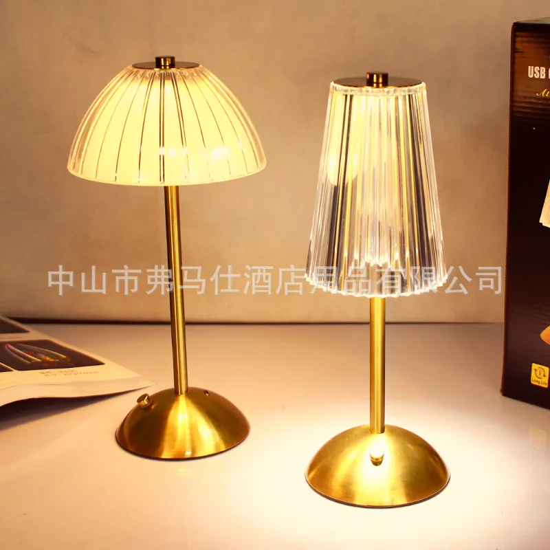 

Factory direct sales light luxury crystal table lamp simple retro led ambient light high-end cafe bar small table lamp
