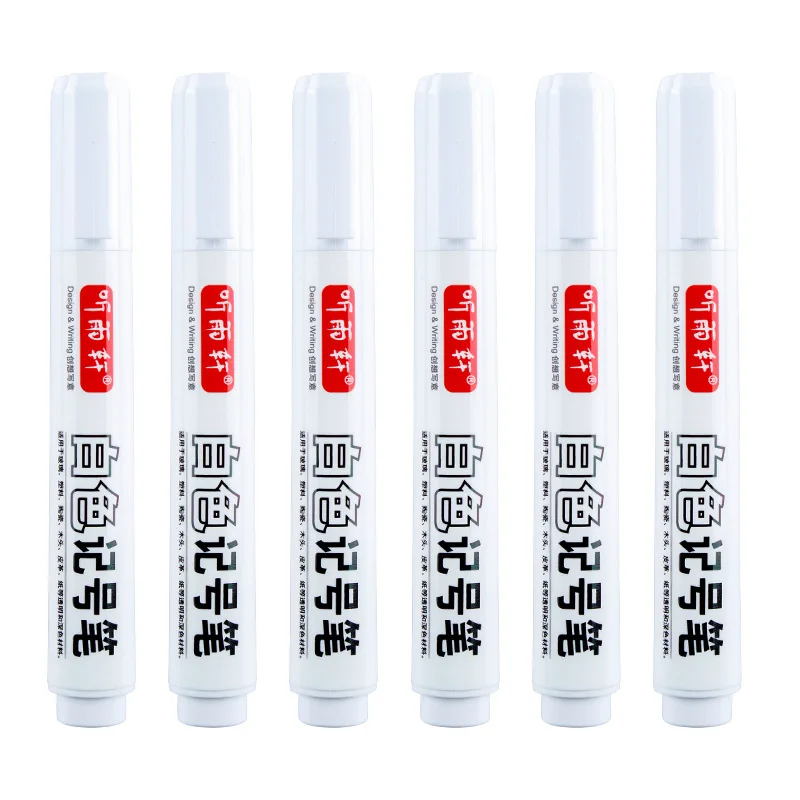 Imagem -06 - Marcador Caneta Álcool Pintura Oleosa Impermeável Pneu Canetas Graffiti Caneta Permanente Gel para Marcador de Couro de Madeira Tecido Pcs Branco